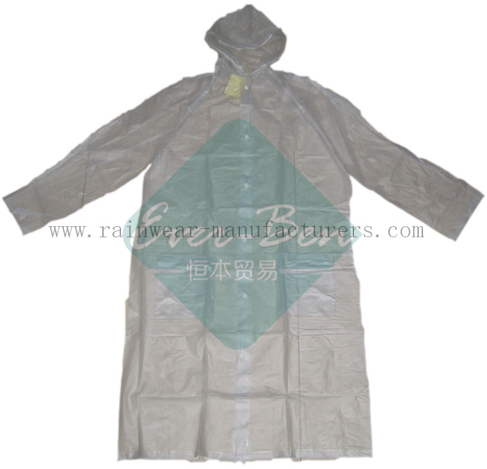 PVC clear raincoat-transparent rain mac supplier